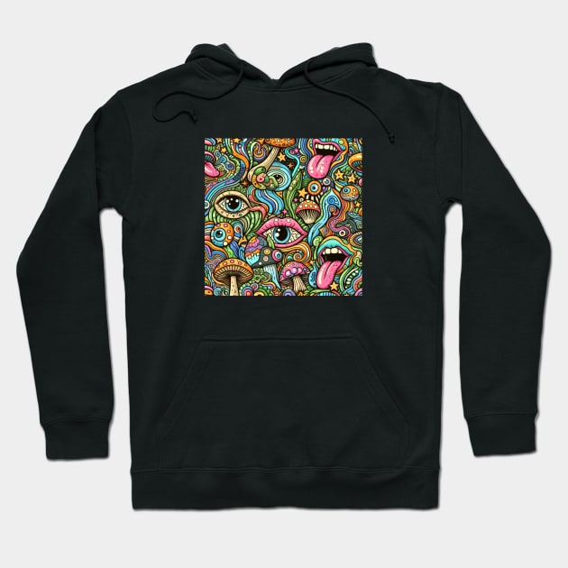 Trippy Mushroom Hoodie by nerd.collect